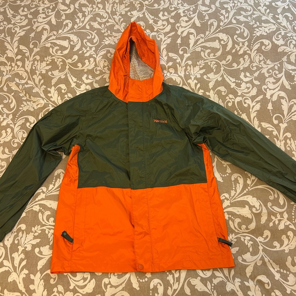 Marmot Kids Precip Rain jacket Waterproof Windbreaker Hooded Youth Size XL
